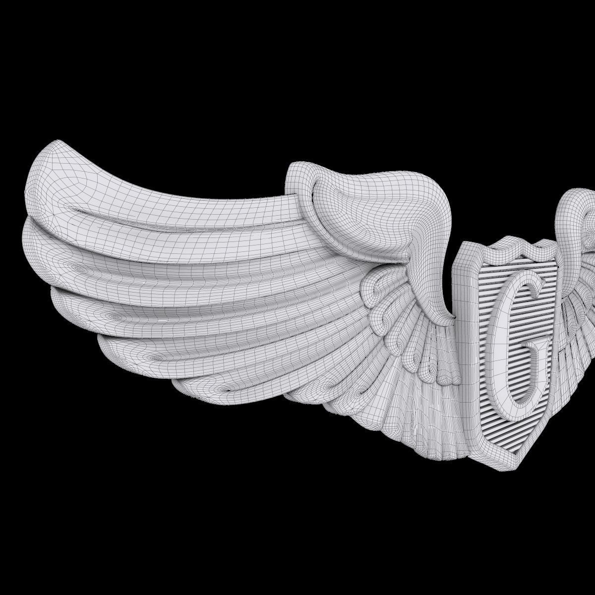 USAAF Glider Pilot Wings Badge 3D model_5