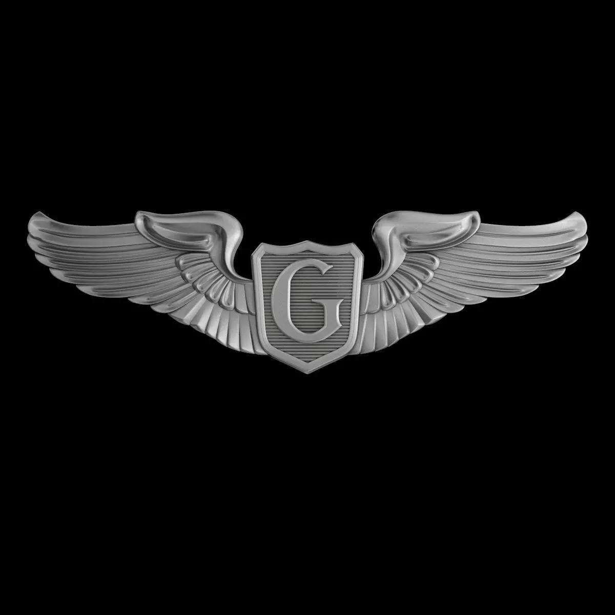 USAAF Glider Pilot Wings Badge 3D model_0
