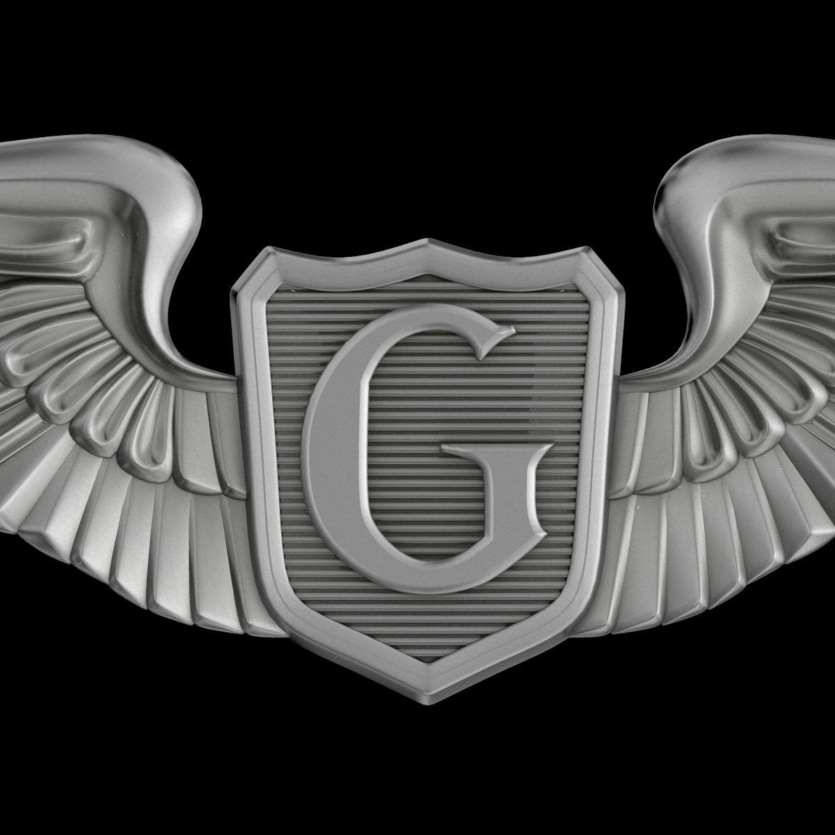 USAAF Glider Pilot Wings Badge 3D model_2