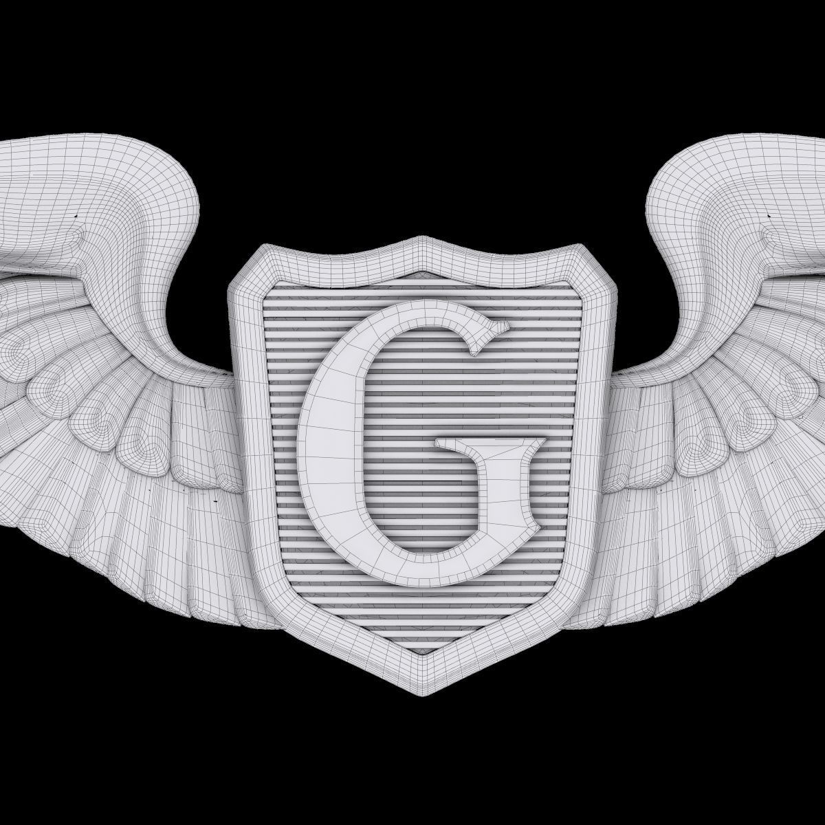 USAAF Glider Pilot Wings Badge 3D model_3