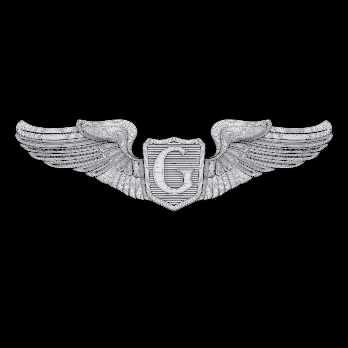 USAAF Glider Pilot Wings Badge 3D model_1