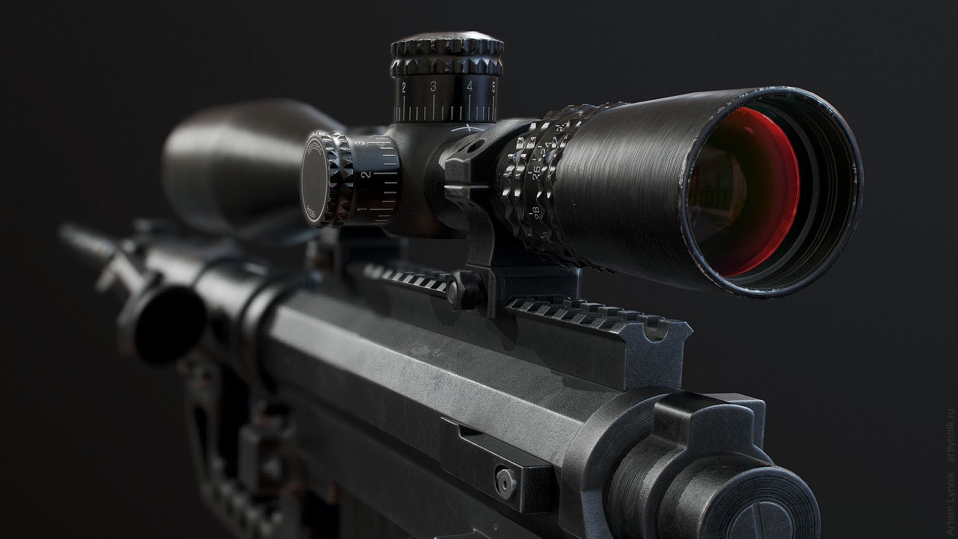 CheyTac M200 Intervention Sniper Rifle Low-poly 3D model_10