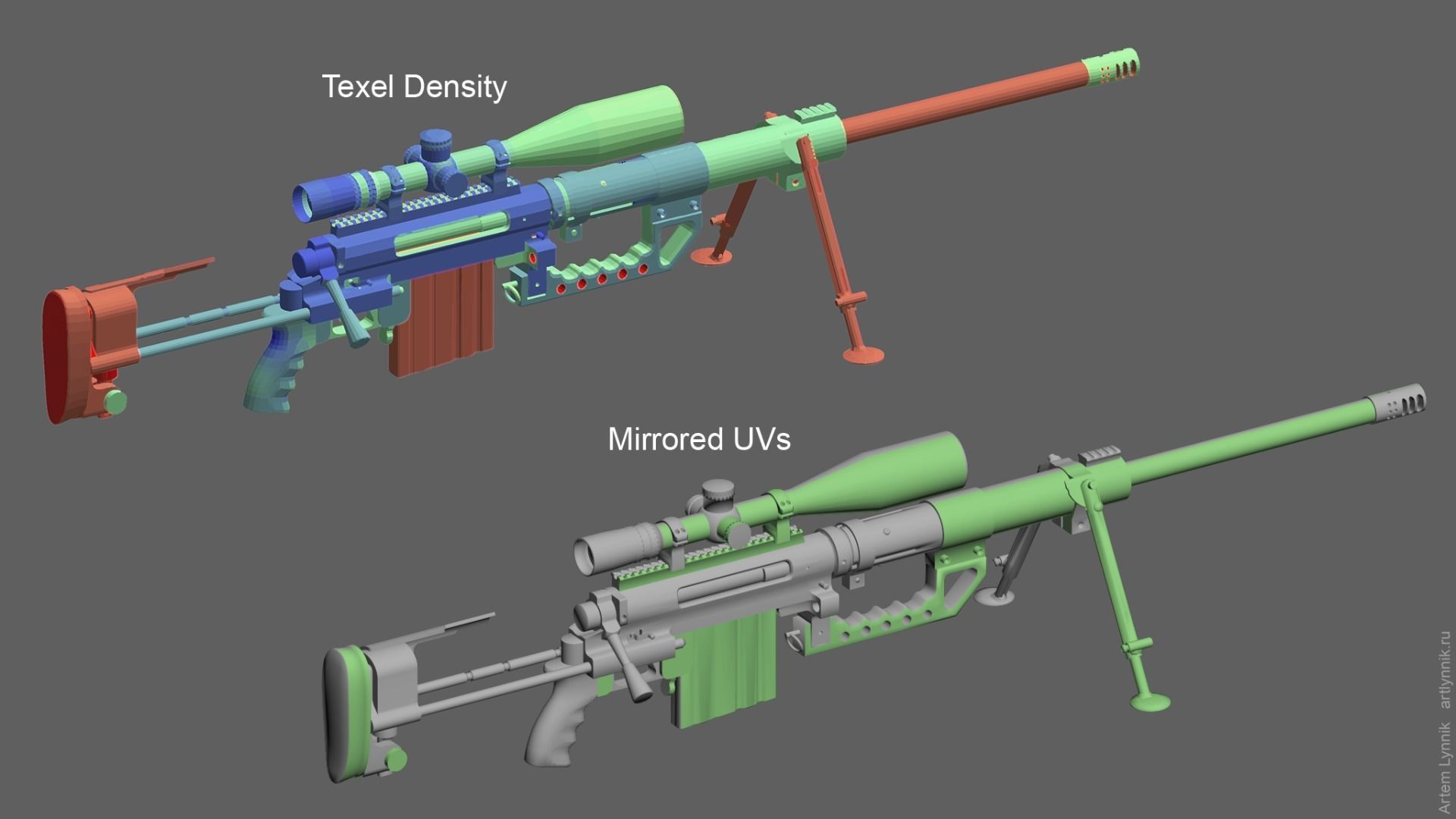 CheyTac M200 Intervention Sniper Rifle Low-poly 3D model_16