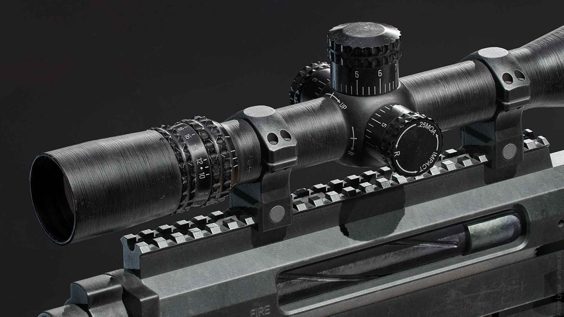 CheyTac M200 Intervention Sniper Rifle Low-poly 3D model_5