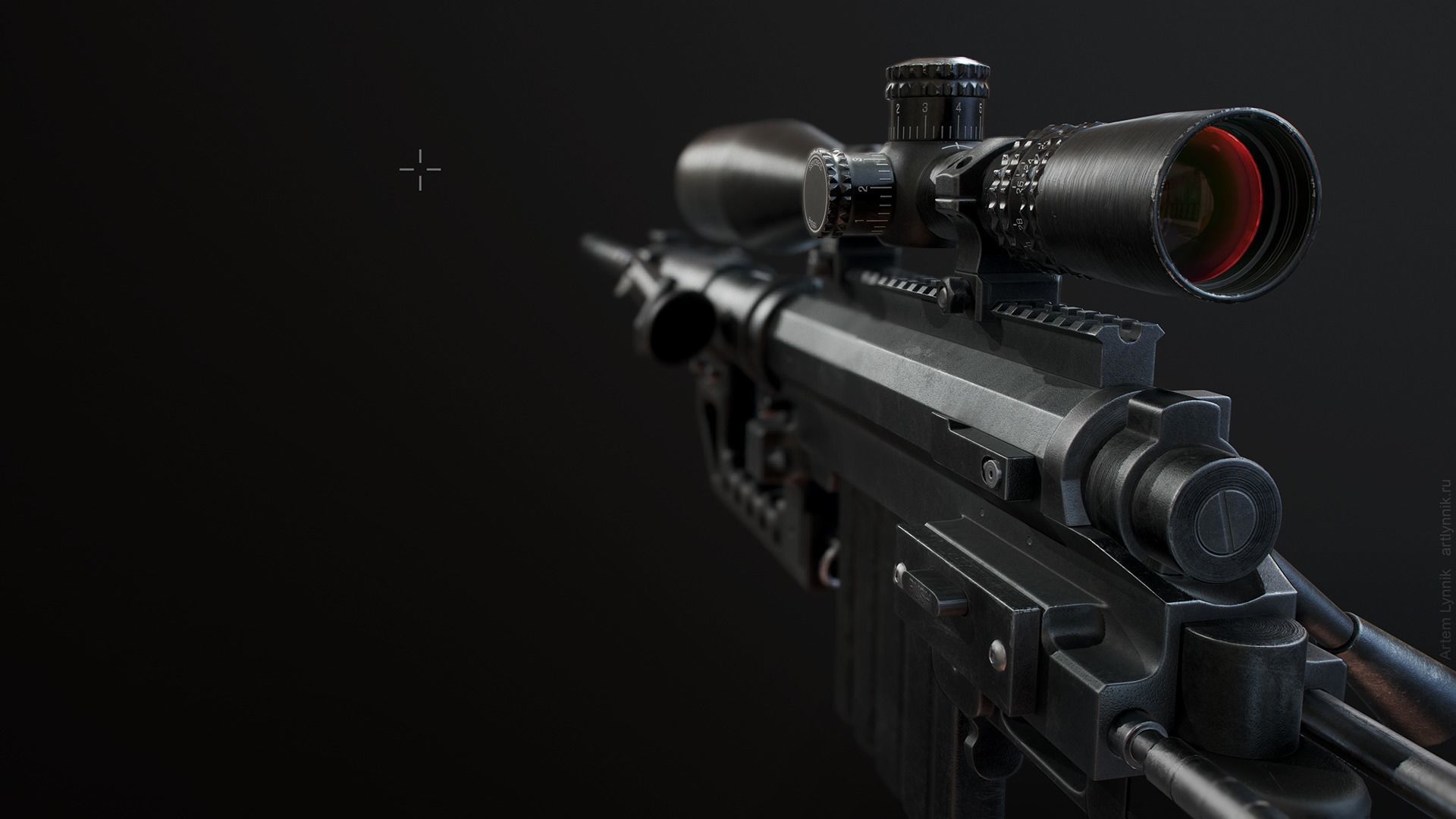 CheyTac M200 Intervention Sniper Rifle Low-poly 3D model_9