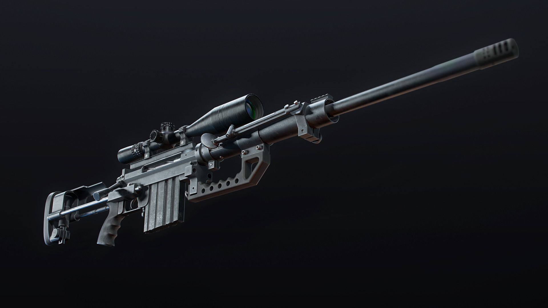 CheyTac M200 Intervention Sniper Rifle Low-poly 3D model_2
