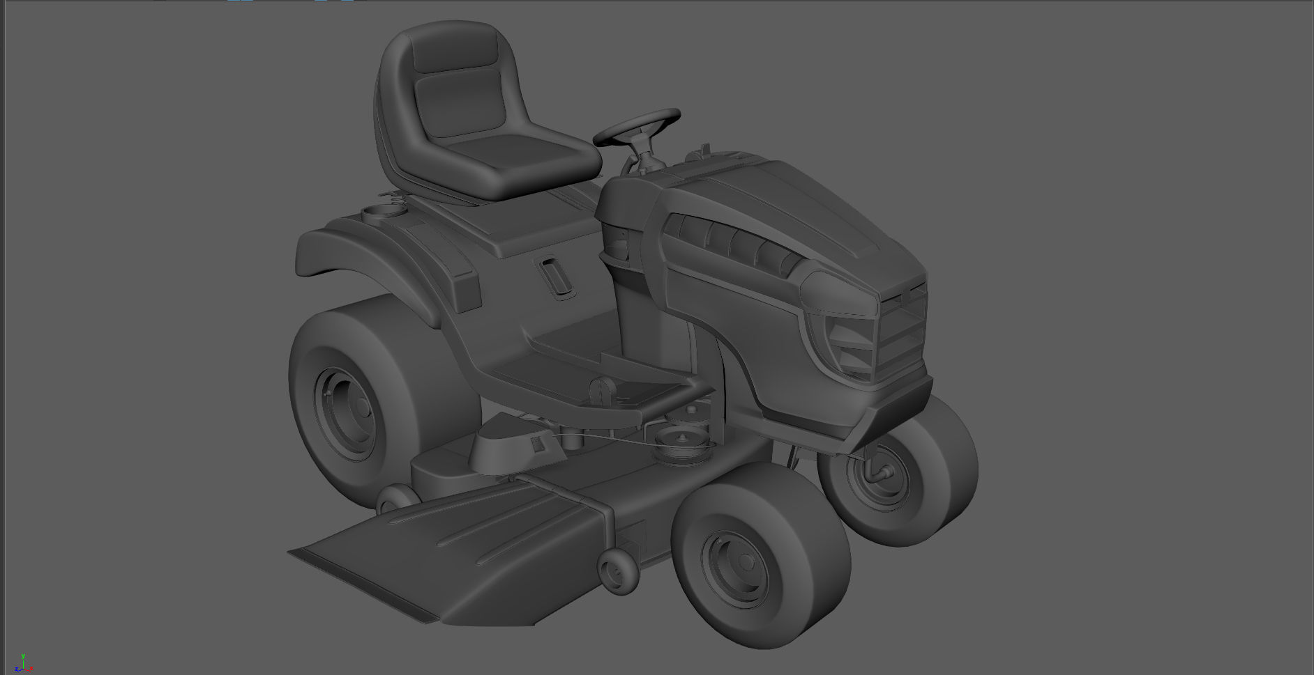 Lawn Mower Low-poly 3D model_2