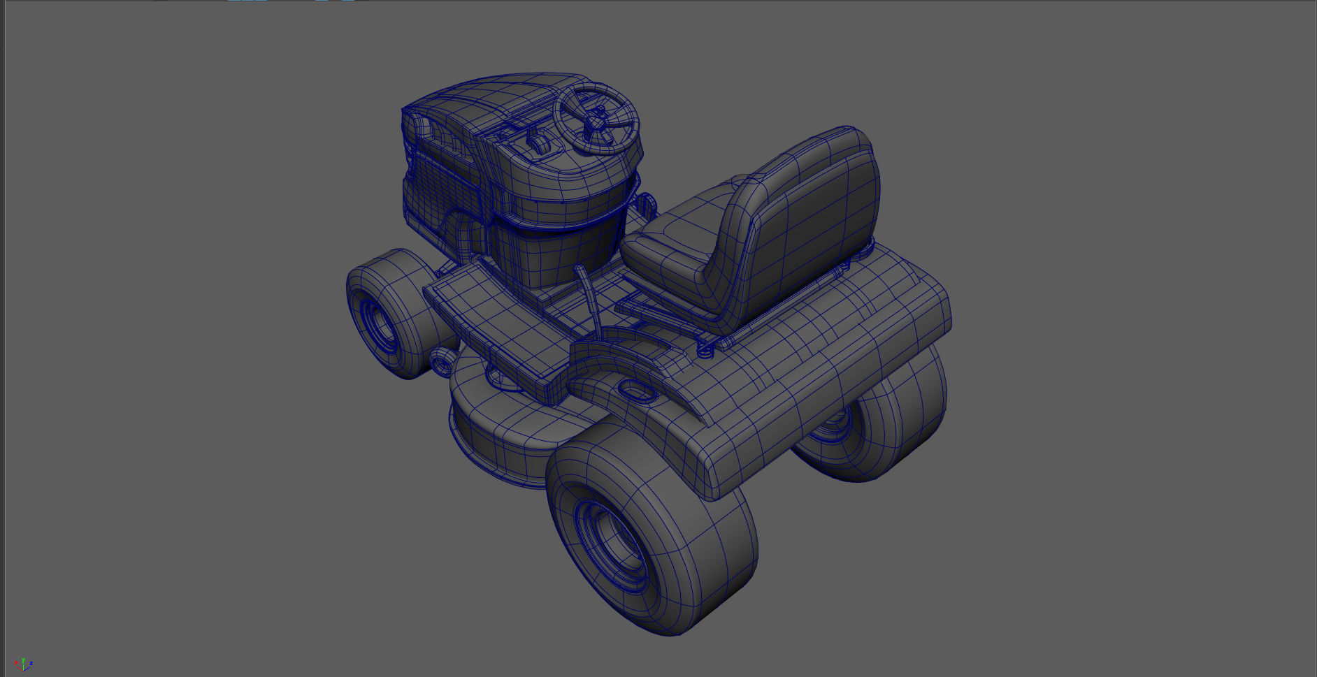 Lawn Mower Low-poly 3D model_5