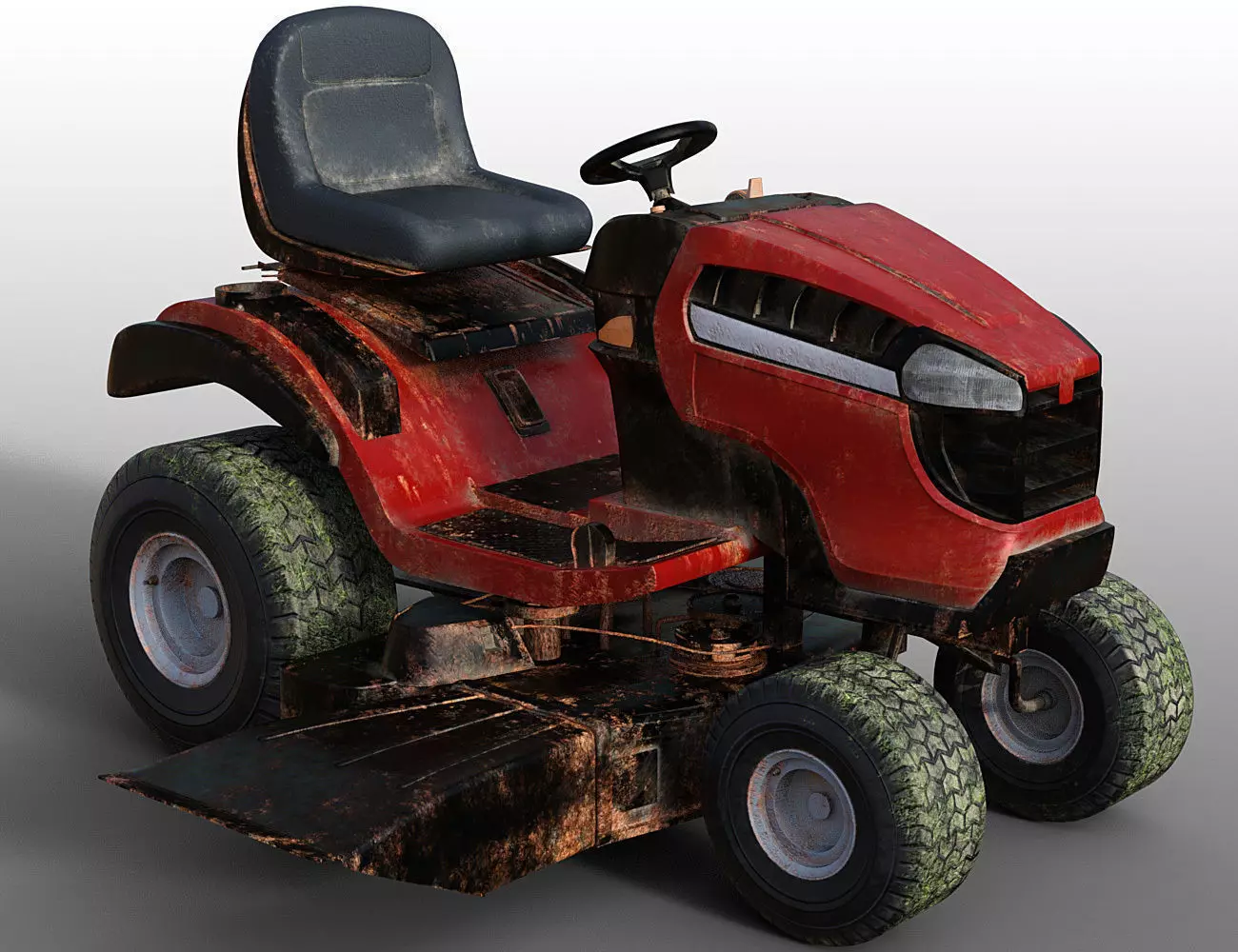 Lawn Mower Low-poly 3D model_0