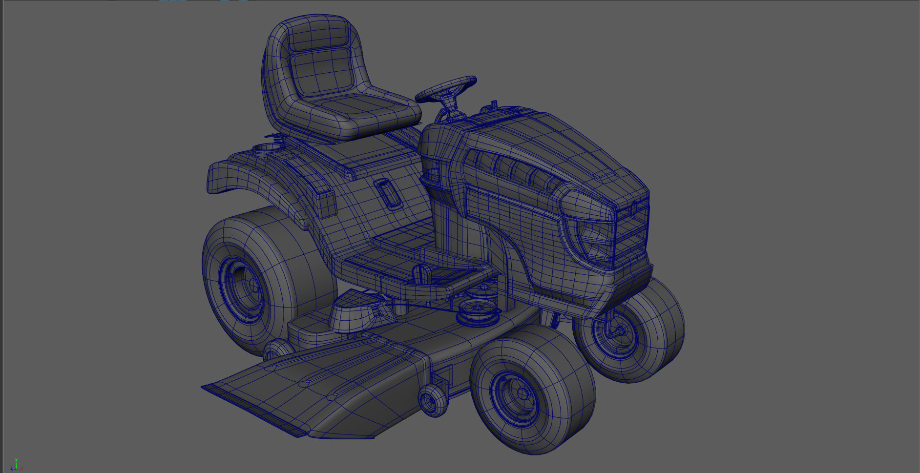 Lawn Mower Low-poly 3D model_7