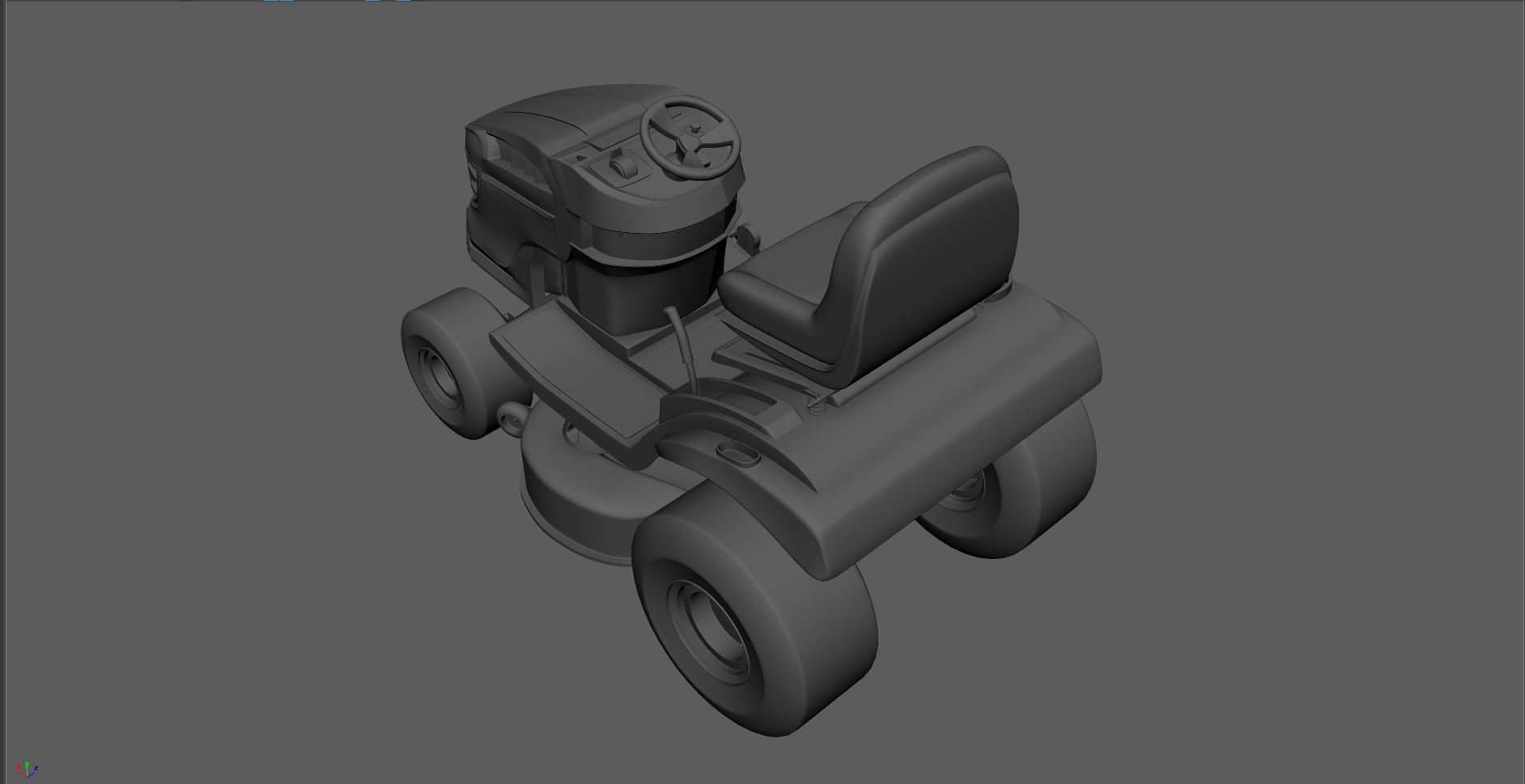 Lawn Mower Low-poly 3D model_3