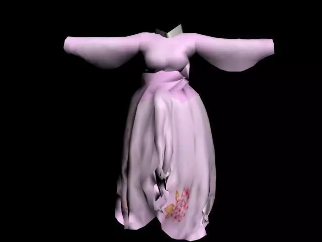 hong raon Hanbok Free low-poly 3D model