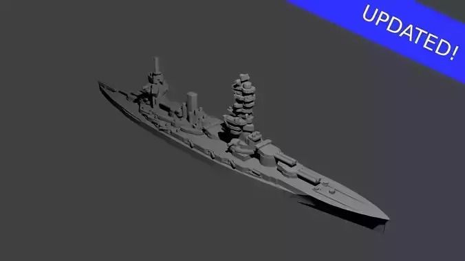Japanese Fuso Class Battleship 3D print model