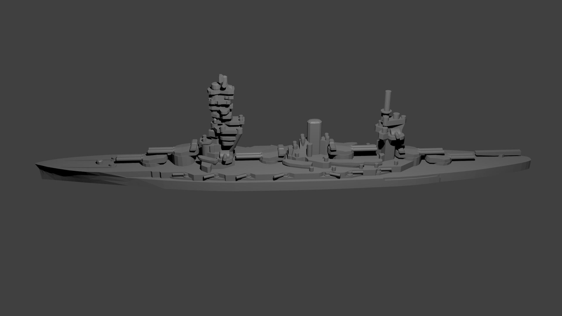 Japanese Fuso Class Battleship 3D print model_2