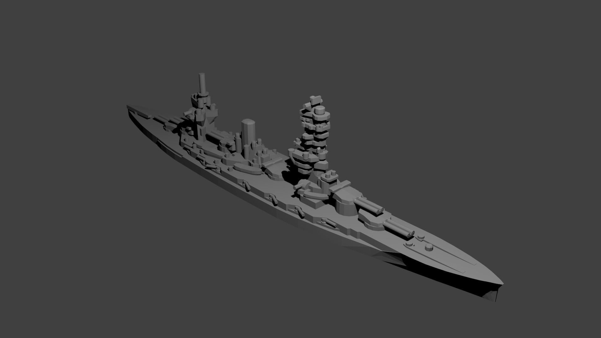 Japanese Fuso Class Battleship 3D print model_1