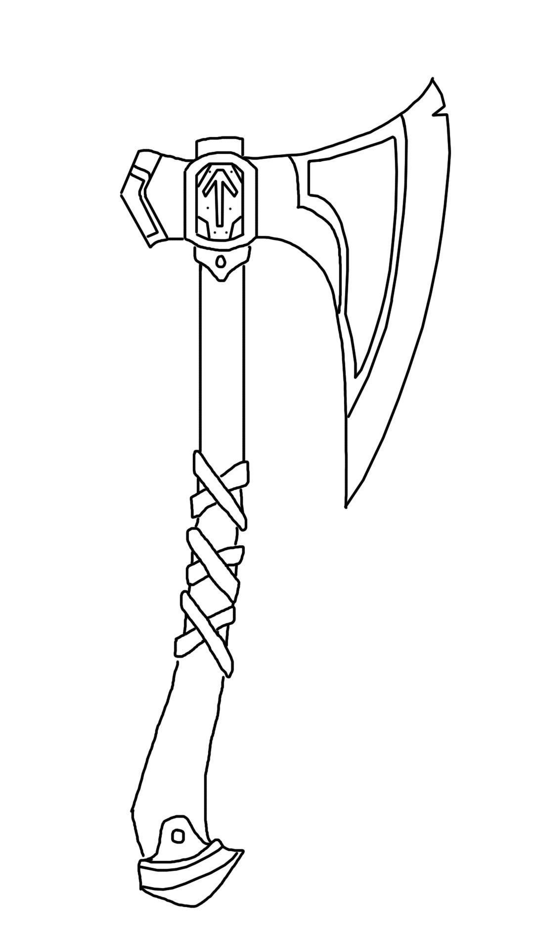 Nordic Gold Axe 3D model_4