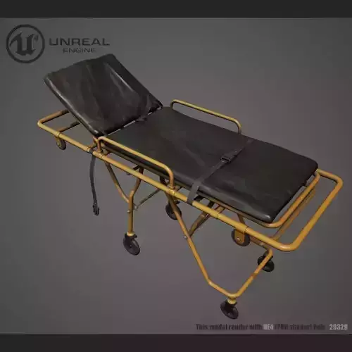 Hospital Bed Low-poly 3D model