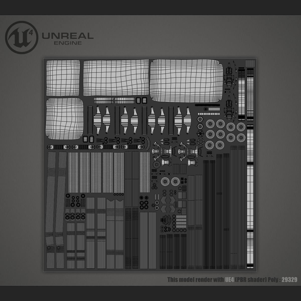 Hospital Bed Low-poly 3D model_7