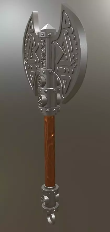 Brutal Nordic Axe 3D model_0