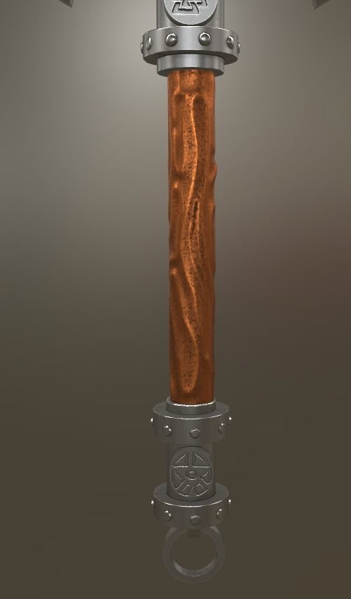 Brutal Nordic Axe 3D model_1