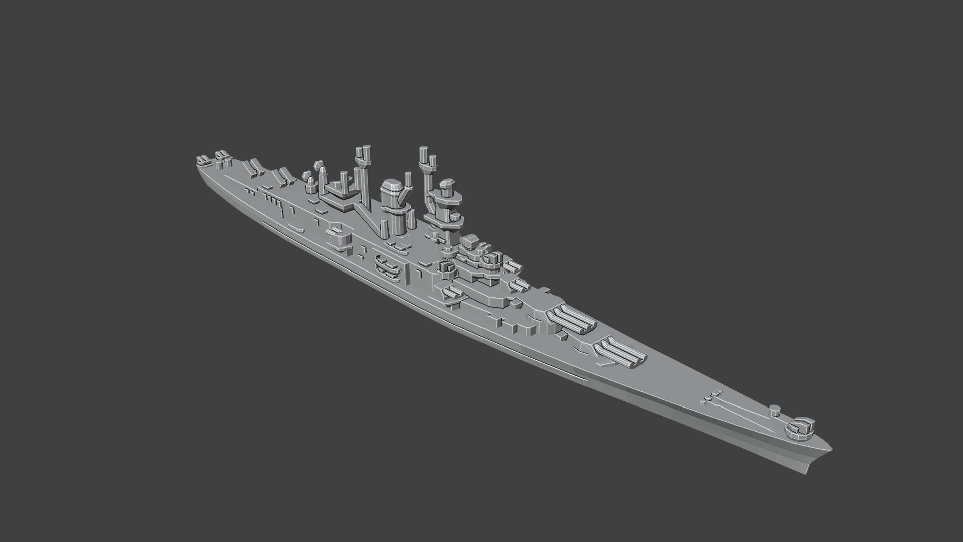 US Alaska Class Cruiser Warship 3D print model_3