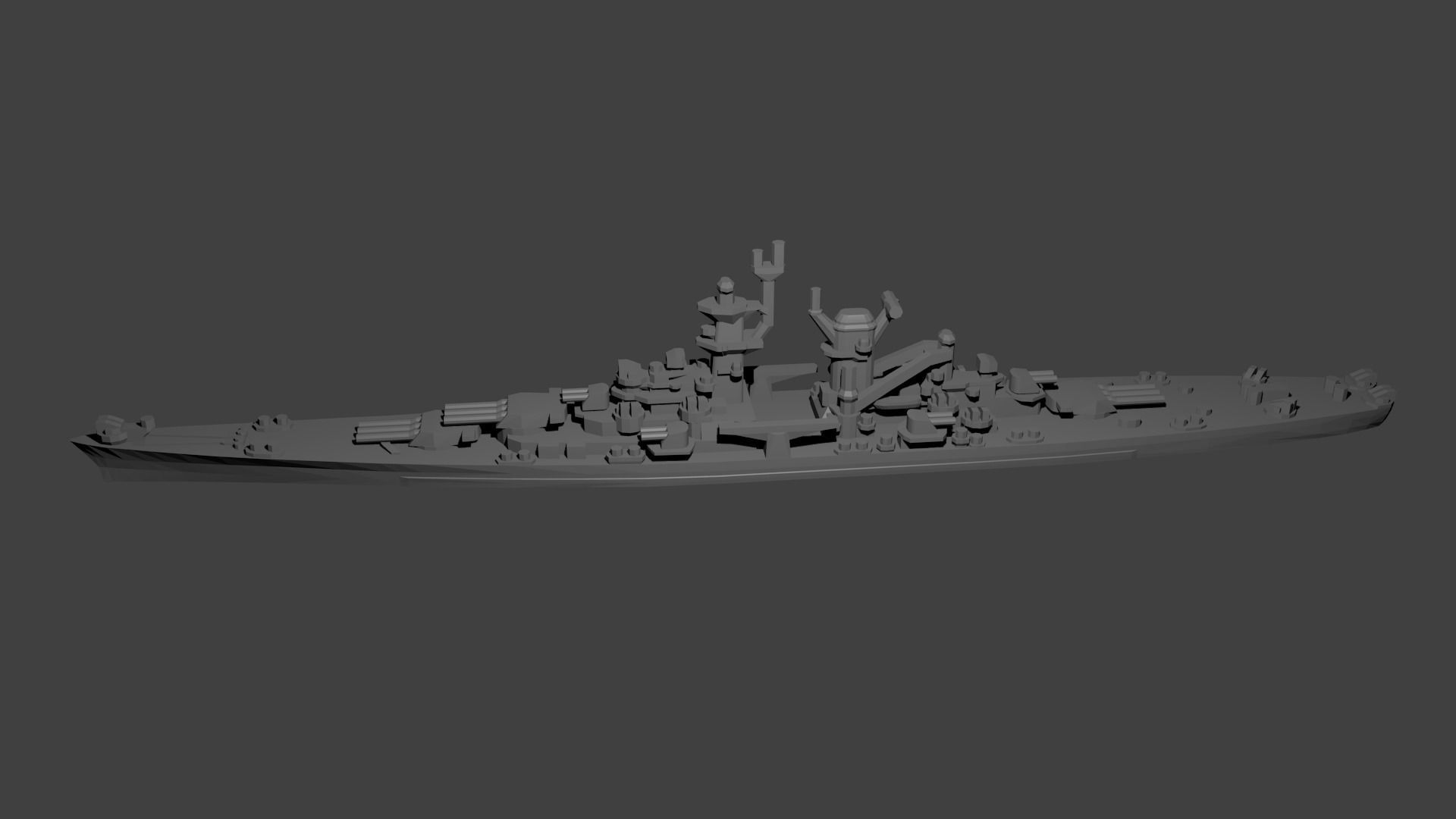 US Alaska Class Cruiser Warship 3D print model_2