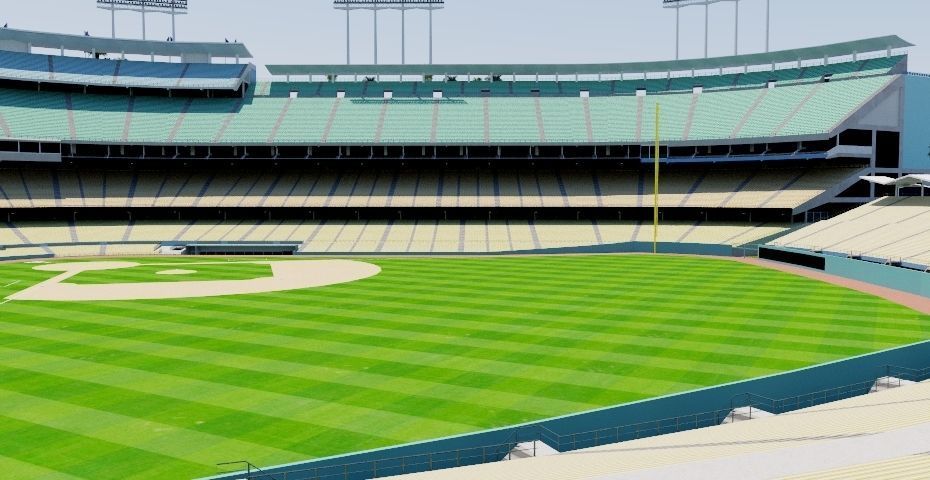 Dodger Stadium - Los Angeles Low-poly 3D model_3