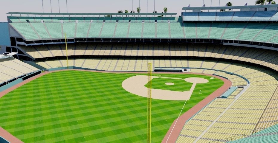 Dodger Stadium - Los Angeles Low-poly 3D model_7
