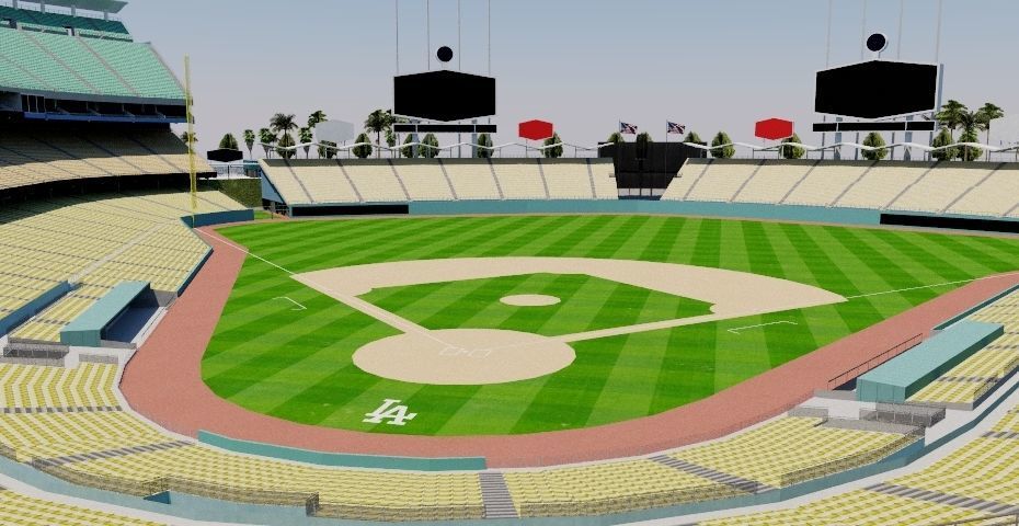 Dodger Stadium - Los Angeles Low-poly 3D model_6
