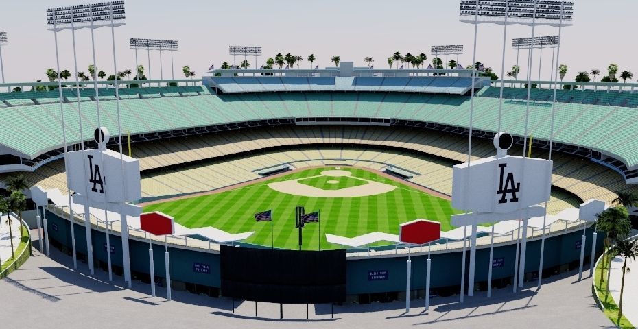 Dodger Stadium - Los Angeles Low-poly 3D model_4