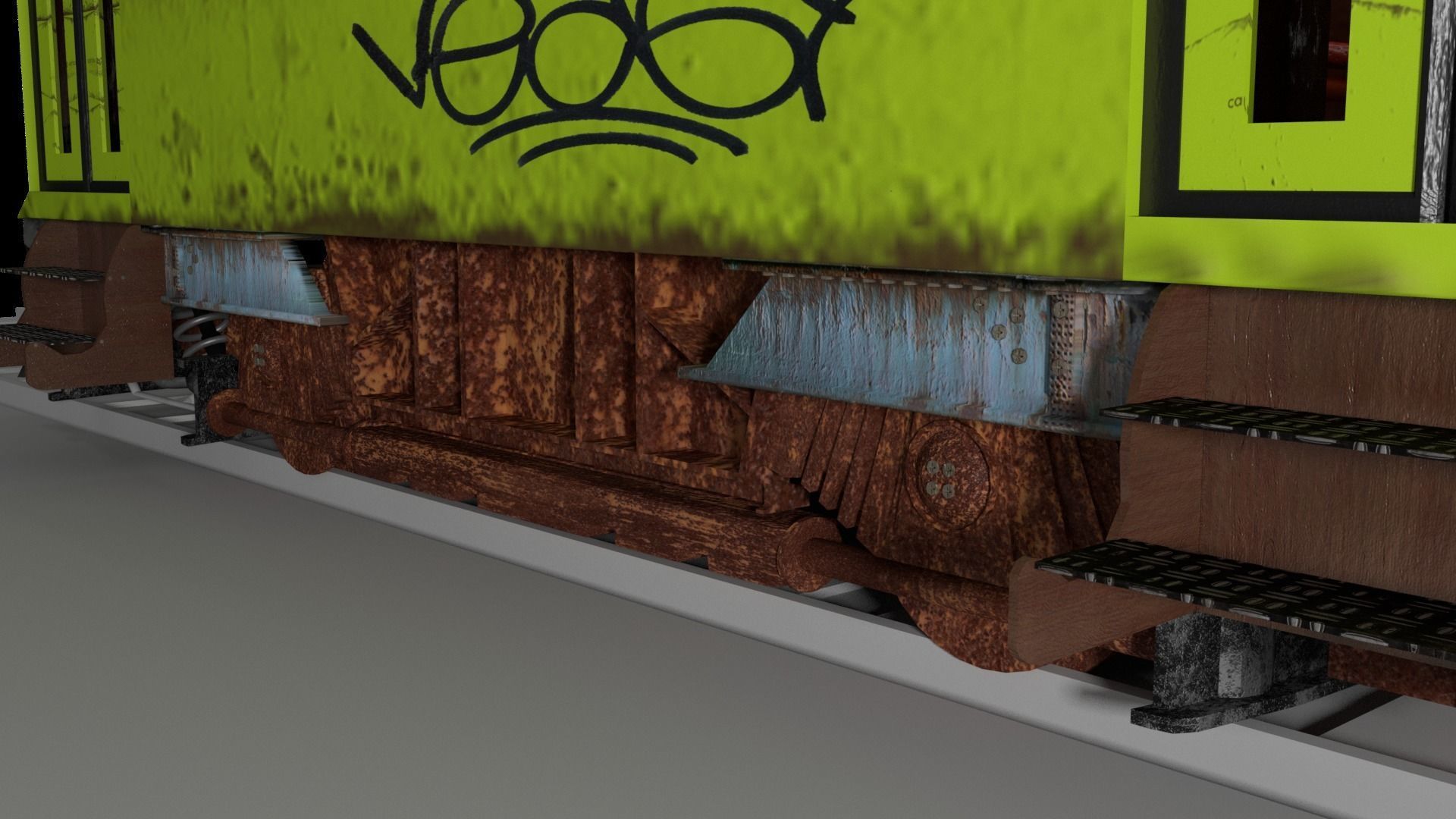 Electric Train Full Textured PBR Low-poly 3D model_5