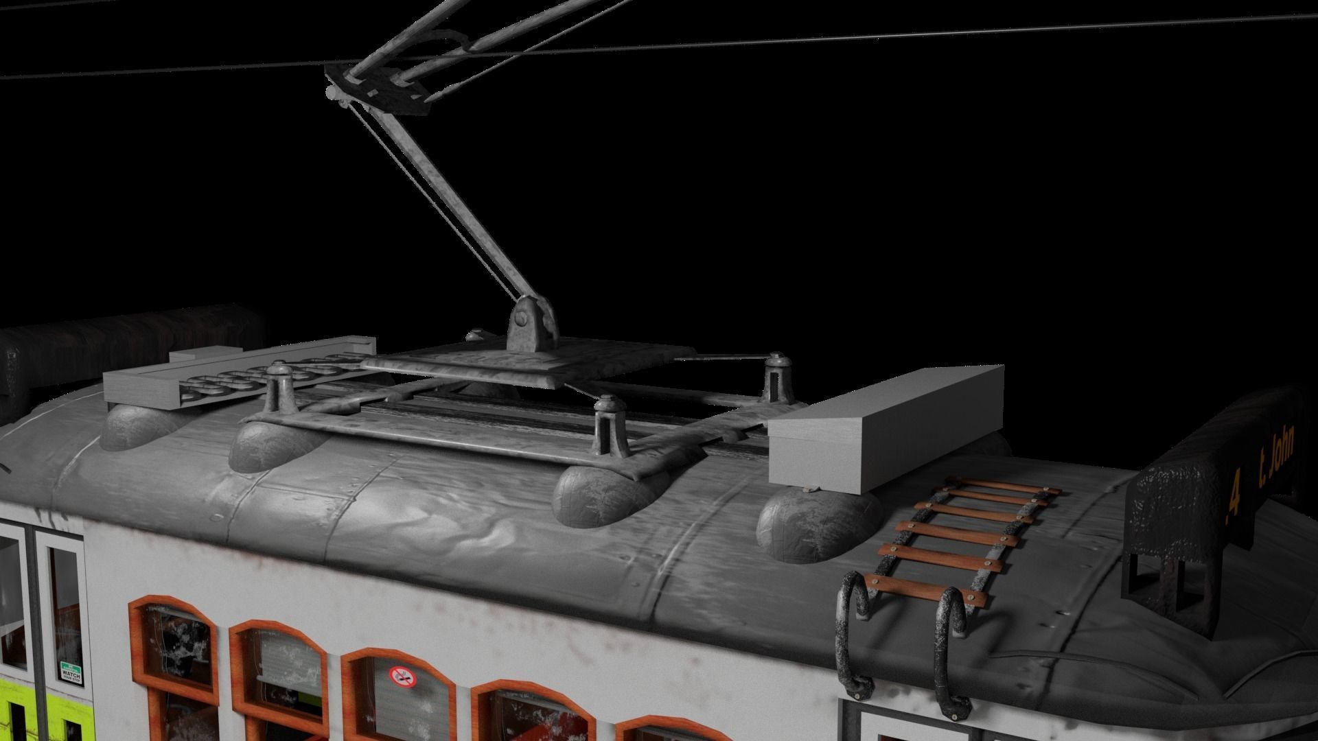 Electric Train Full Textured PBR Low-poly 3D model_3