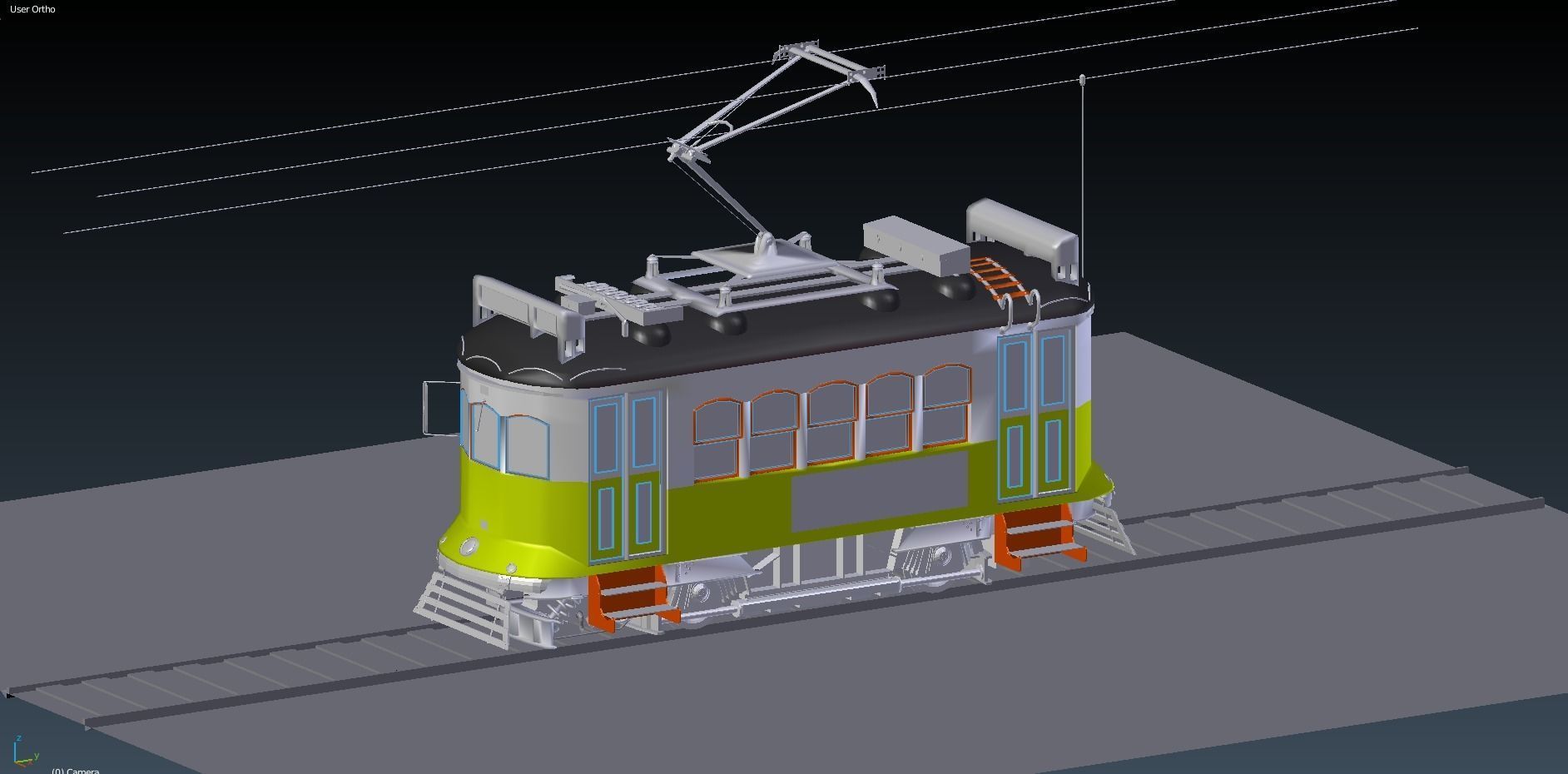 Electric Train Full Textured PBR Low-poly 3D model_7