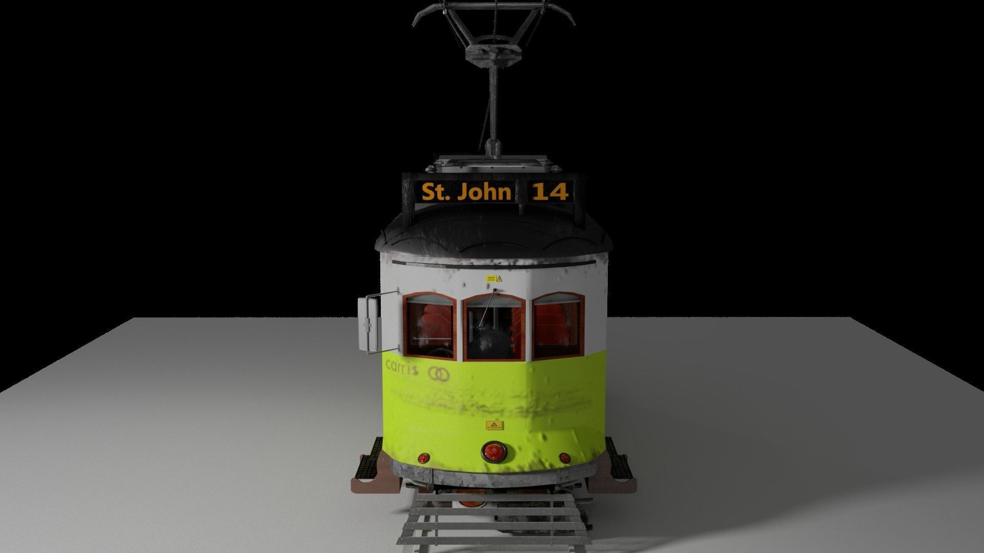 Electric Train Full Textured PBR Low-poly 3D model_2