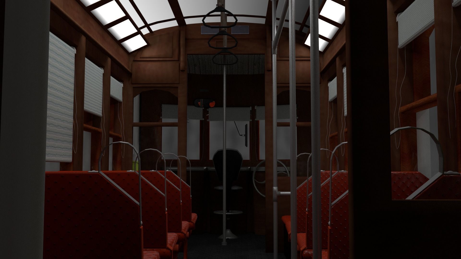 Electric Train Full Textured PBR Low-poly 3D model_6