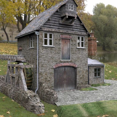 Blossom Hill Mill in fbx and obj format Low-poly 3D model