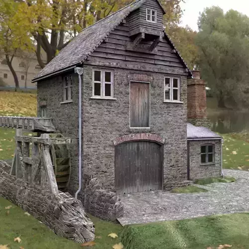 Blossom Hill Mill in fbx and obj format Low-poly 3D model