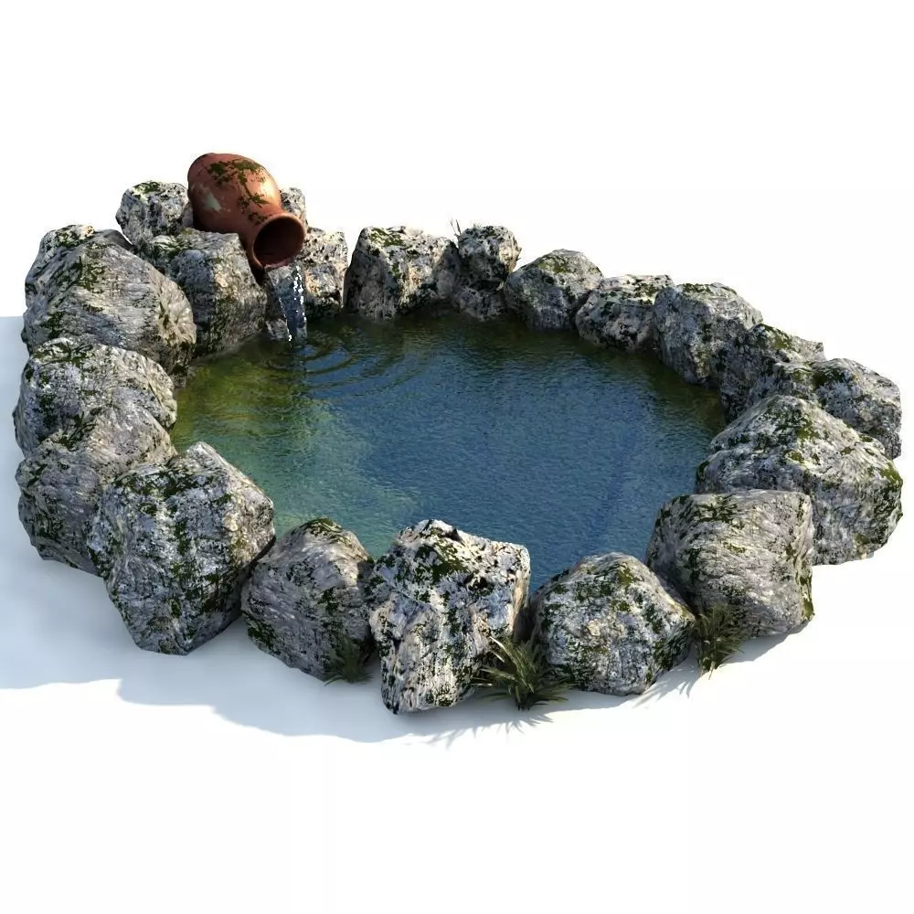 Decorative garden pond 3D model