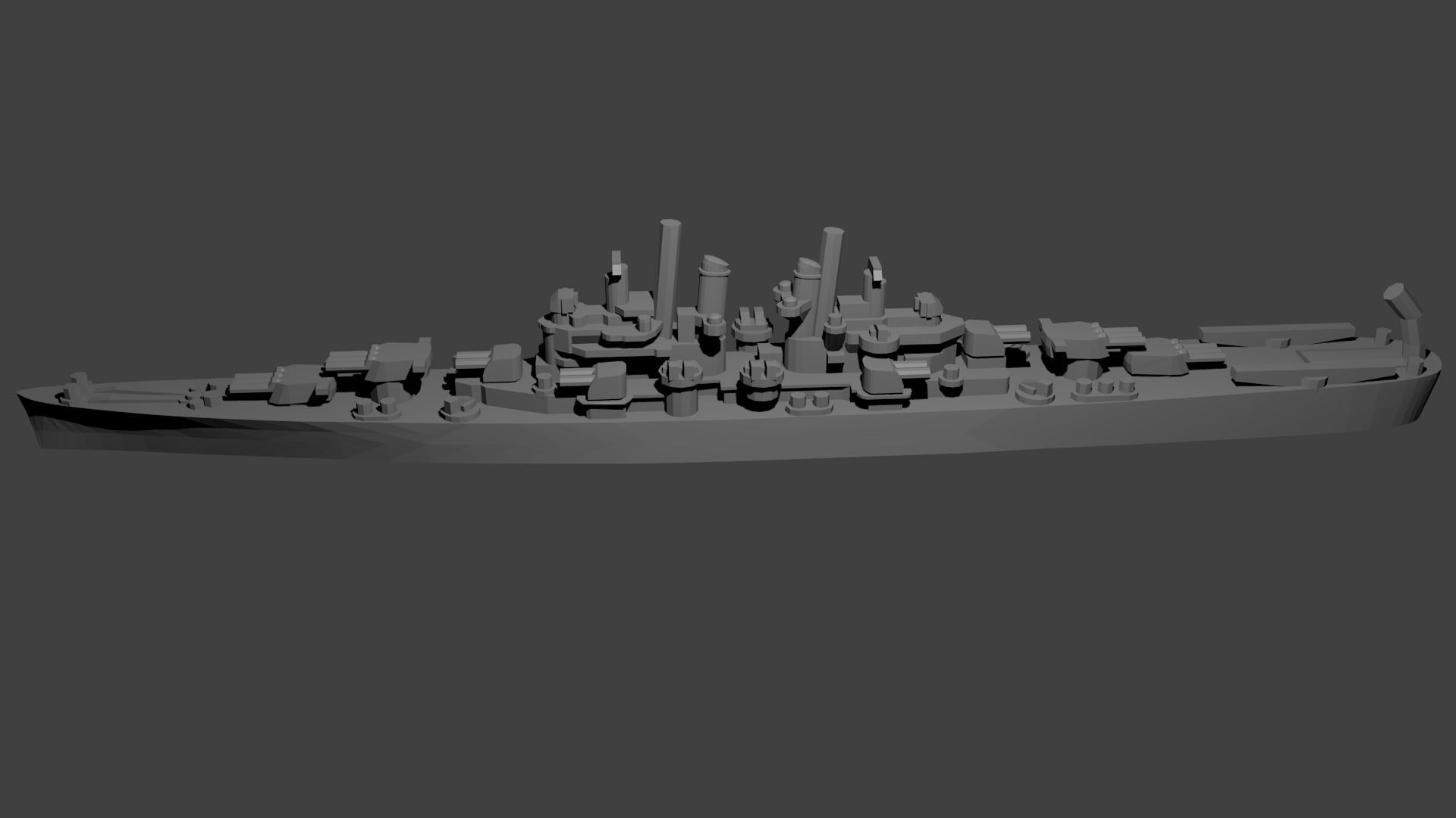 US Cleveland Class Cruiser Warship 3D print model_2