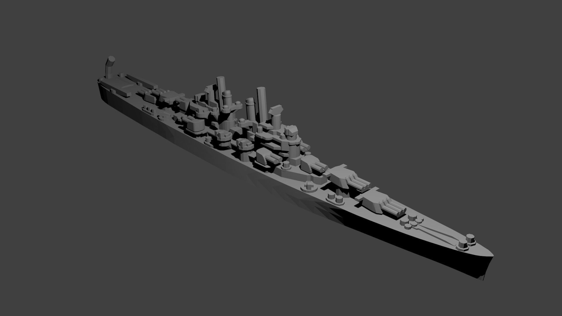 US Cleveland Class Cruiser Warship 3D print model_1