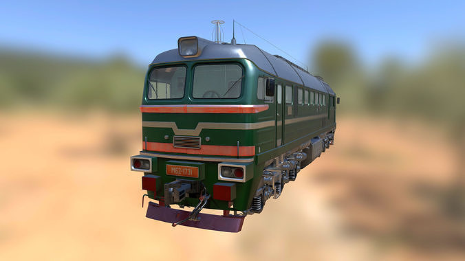 Soviet M62 locomotive Low-poly 3D model