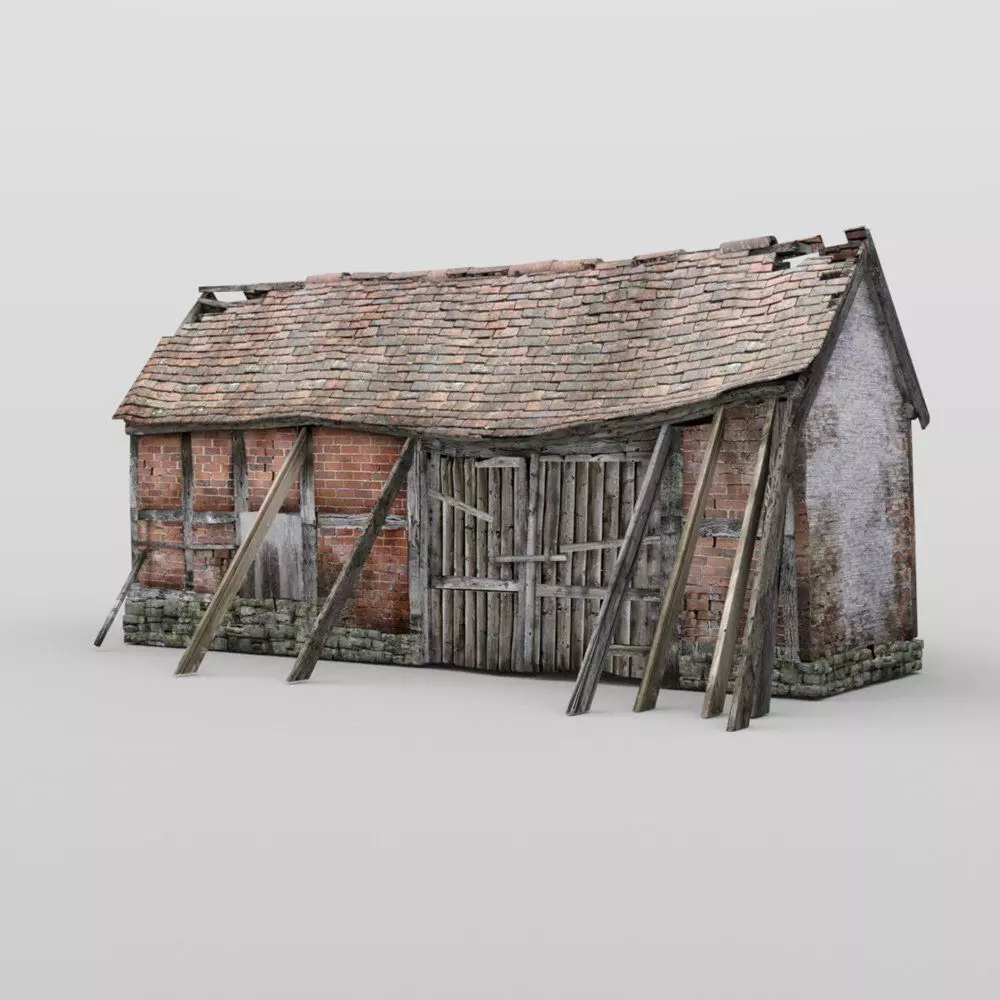 Derelict Barn in fbx format 3D model_0