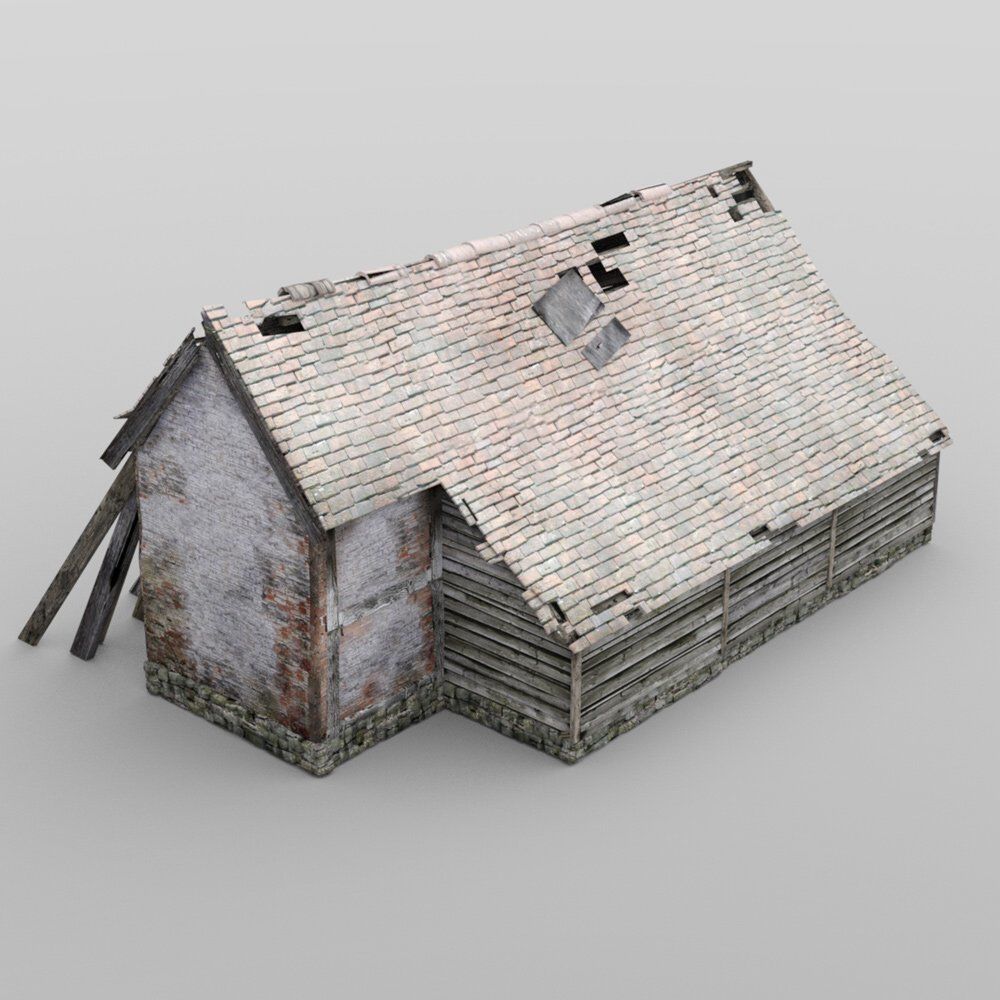 Derelict Barn in fbx format 3D model_3