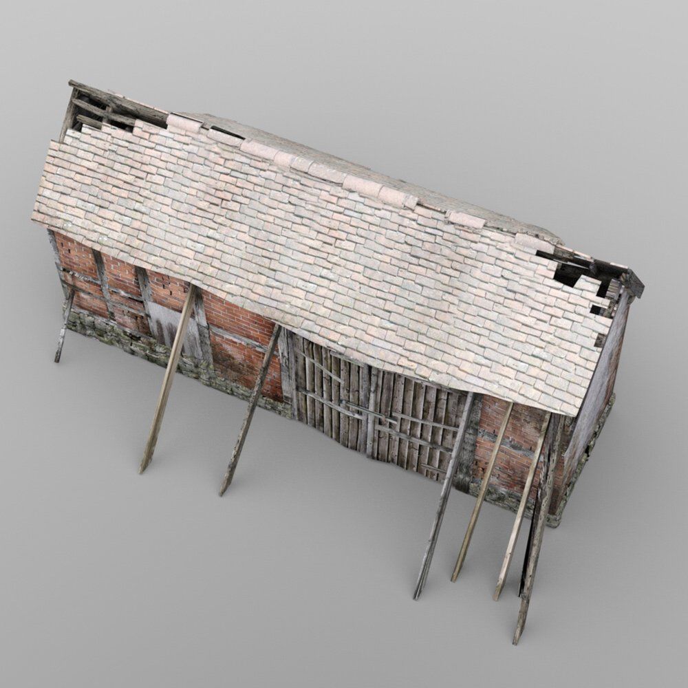 Derelict Barn in fbx format 3D model_1
