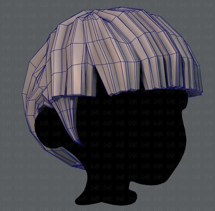 3D Hair style for boy V09 Low-poly 3D model_26
