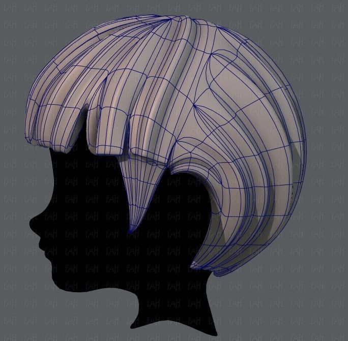 3D Hair style for boy V09 Low-poly 3D model_15