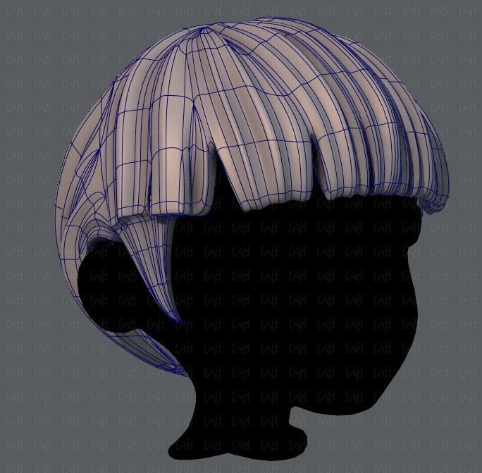 3D Hair style for boy V09 Low-poly 3D model_10