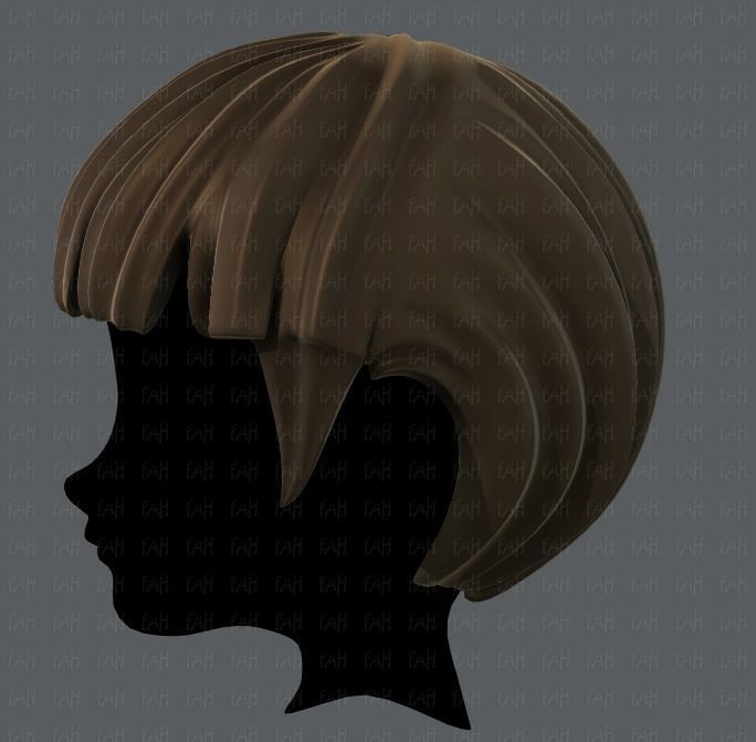 3D Hair style for boy V09 Low-poly 3D model_7