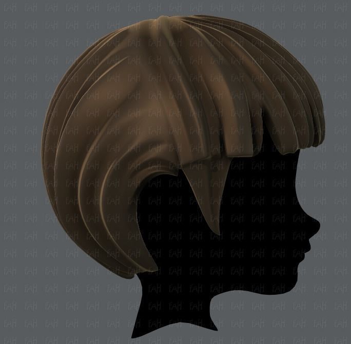 3D Hair style for boy V09 Low-poly 3D model_3
