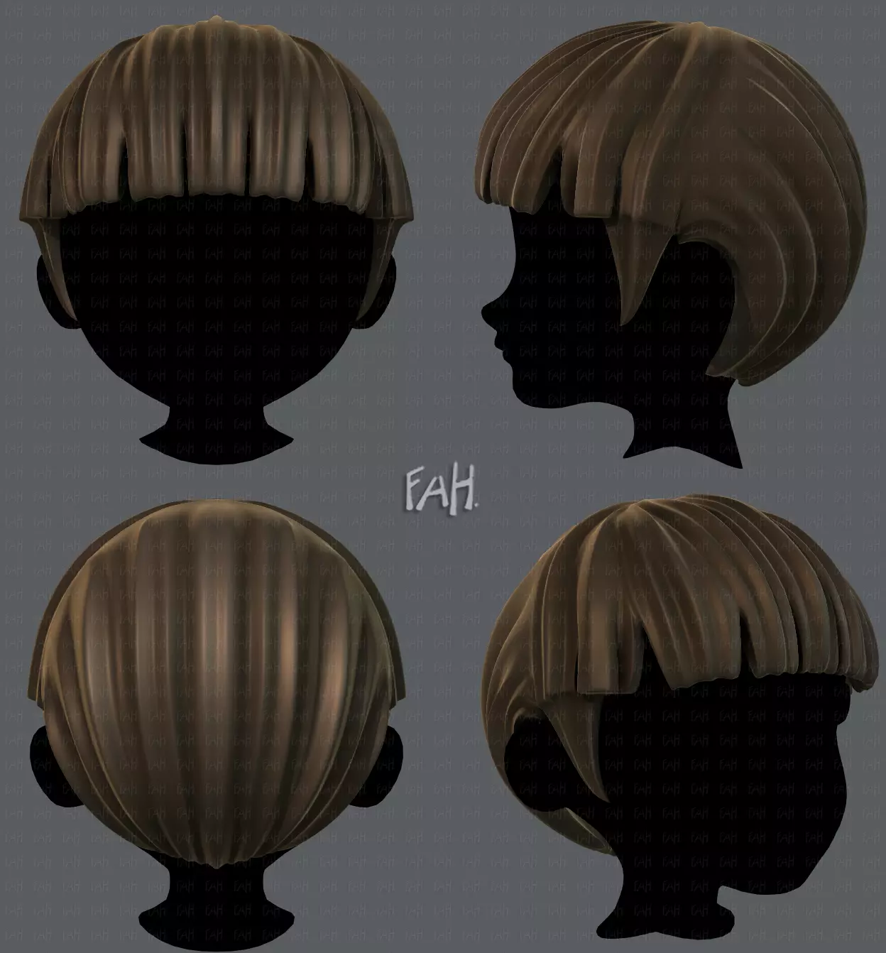 3D Hair style for boy V09 Low-poly 3D model_0